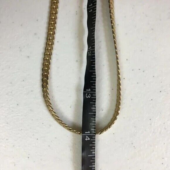 Gold Tone Flat Curb Chain 28 Inch Necklace - Picture 4 of 6